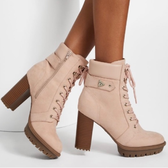 Guess Pink Heeled Combat Boots - Picture 4 of 6